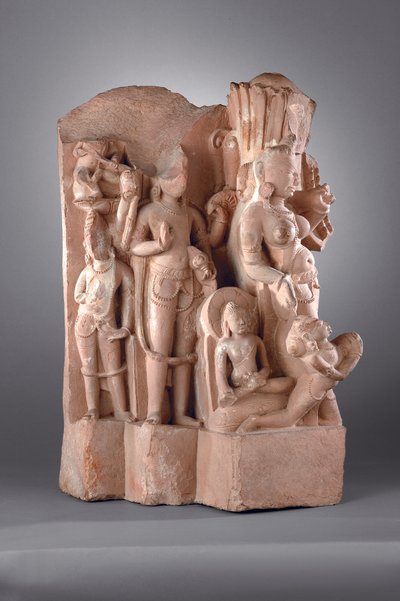 Attendants of Vishnu with Gada by Indian School