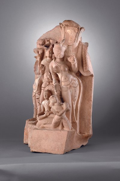 Attendants of Vishnu with Gada by Indian School