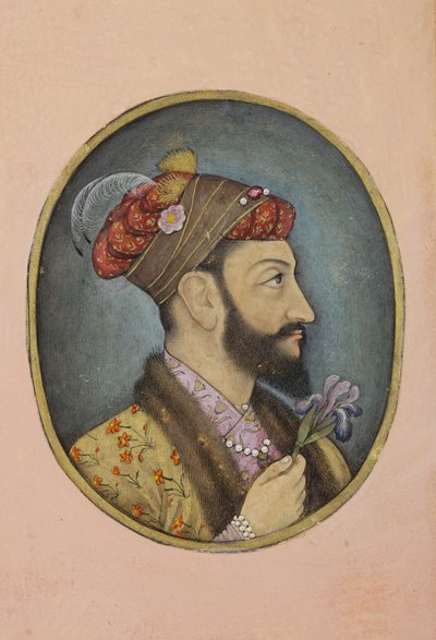 Aurangzeb Bahadur holding an iris by Indian School