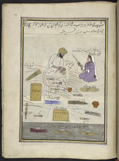 Basket-maker and his wife by Indian School