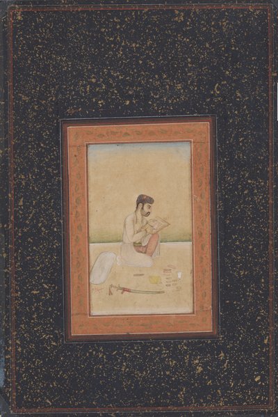 Behzad the painter wearing glasses by Indian School