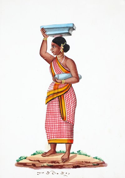 Carrying Stone by Indian School