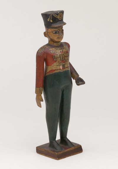 Carved wooden figure of a British officer of the 3rd Madras by Indian School