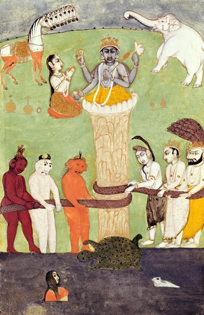 Churning of the Sea of Milk, 15th-17th Century by Indian School
