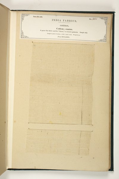 Coarse Cotton, Benares, from The Collection of the Textile Manufacturers of India by Indian School