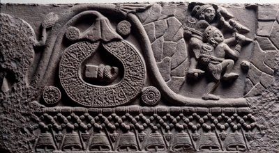 Construction of a Cave (relief on the Baruth Stupa) by Indian School