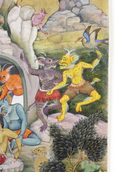 Demons in a Wild Landscape by Indian School