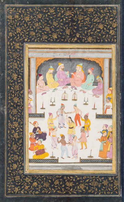Dervishes Dancing Before a Group of Muslim Divines by Indian School