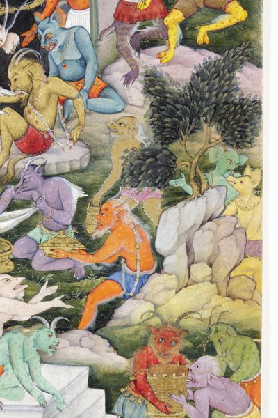 Demons in a Wild Landscape (detail) by Indian School