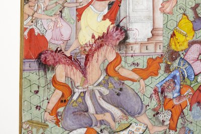 (detail) Krishna Cleaves the Demon Narakasura with his Discus by Indian School