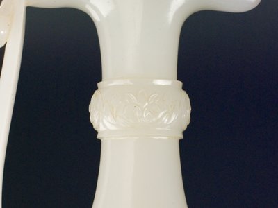 Detail from dagger handle with floral design by Indian School