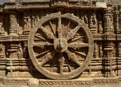 Detail of the wheel of the chariot of Surya by Indian School