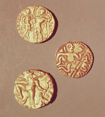 Dinars of Kumargupta I (425-454) Chandragupta I (320-335) and Sri Rajray by Indian School
