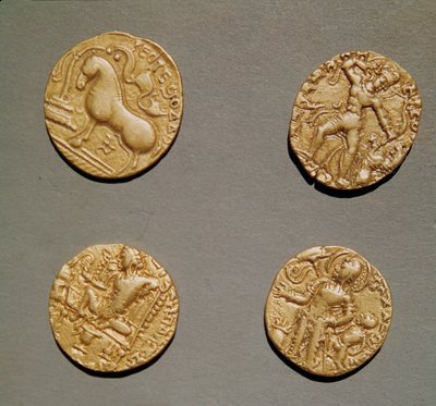 Dinars of Samudragupta (335-375) Kumaragupta I (415-454) and Chandragupta I (320-335) by Indian School