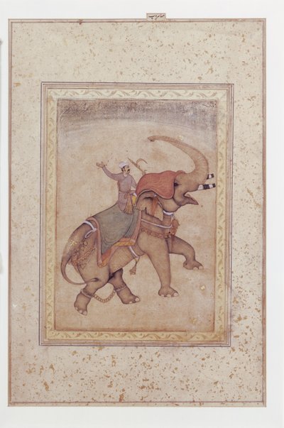 Elephant and Mahout (Elephant Driver), ca. 1595-1600 by Indian School