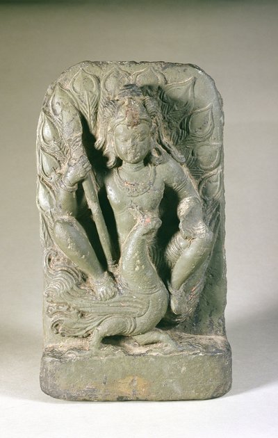 Figure of Skanda with his peacock by Indian School