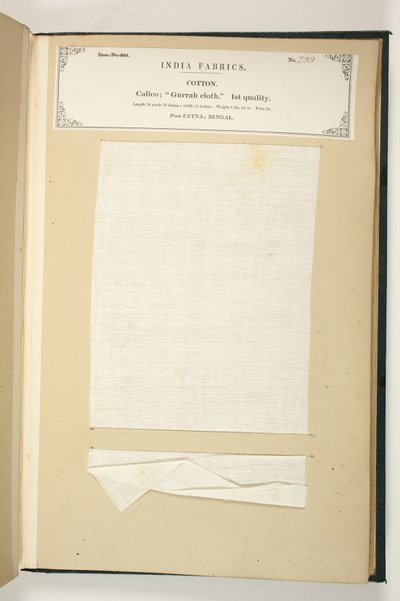 Gurrah Cloth, Patna, Bengal, from The Collection of the Textile Manufacturers of India by Indian School