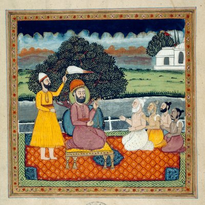 Guru Nanak in Dispute with Hindu Holymen by Indian School