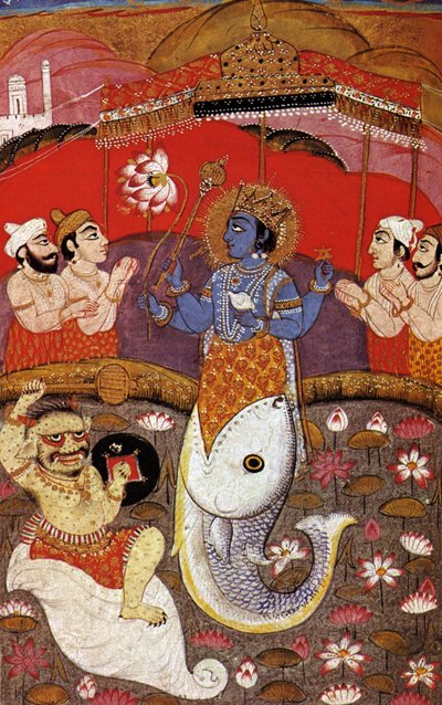 Vishnu, second deity of the Hindu trinity by Indian School