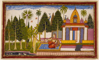 Hanuman reveals himself to Sita, offering to rescue her, but she insists only Rama can do so, giving him a jewel for Rama by Indian School