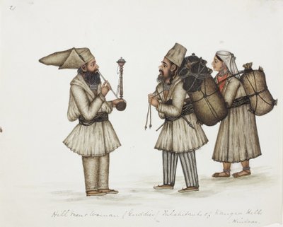 Hill Men and Woman (Guddies) Inhabitants of Kangra Hills Hindoos by Indian School