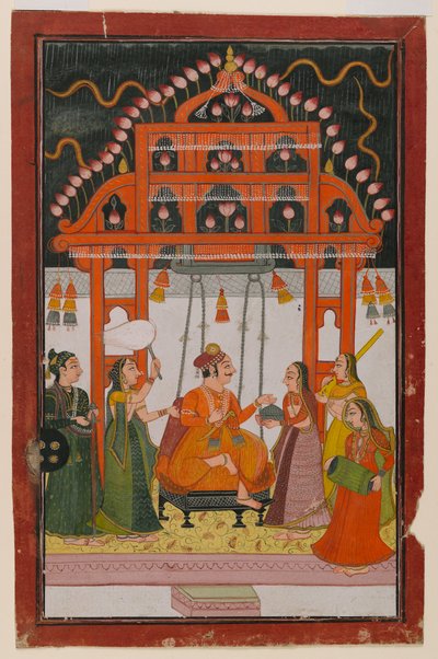 Hindola Raga, page from a dispersed Ragamala series, c.1830 by Indian School