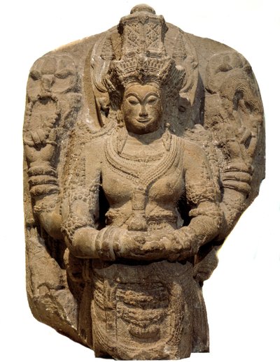 Hinduism: stele dedicated to the goddess Devi. 15th century From the island of Java by Indian School
