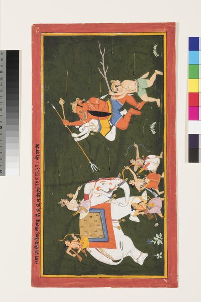 Indra Battles the Demon Vritrasura by Indian School