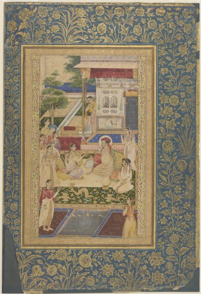 Jahangir and Prince Khurram Entertained by Nur Jahan, c.1640-50 by Indian School