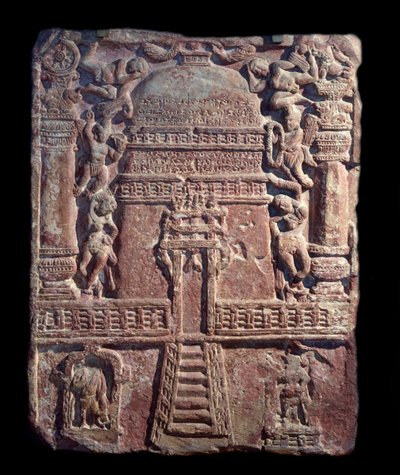 Jain Tablet of Homage Setup by Vasu, the Daughter of Courtesan Lavana Sobhika by Indian School