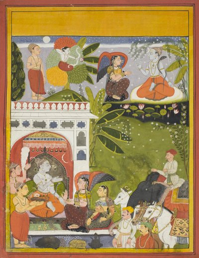 Kama Shoots a Love Arrow at Shiva, Page from a Copy of the Gita-Gauri, Song of Gauri by Indian School
