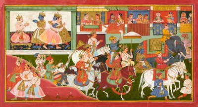 Krishna bids farewell, folio from a Bhagavata Purana by Indian School