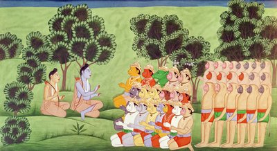 Lakshmana Consulting the Heads of the Monkey Armies, from the Ramayana by Indian School