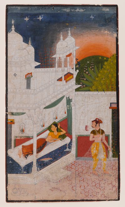Lalita Ragini, Page from a Dispersed Ragamala Series by Indian School