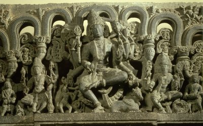 Lintel Depicting The Trinity: Siva, Brahma and Vishnu, Warangal, Kakatiya by Indian School