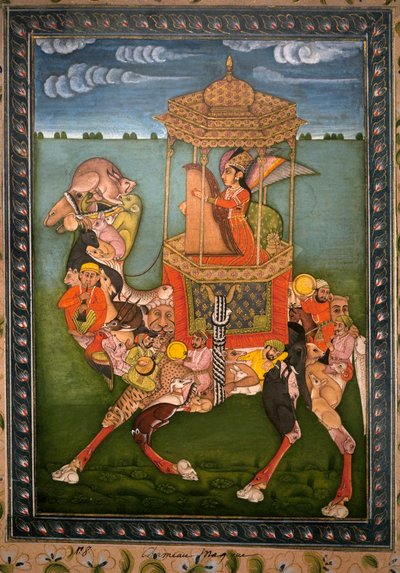 Magic camel. Painted miniature, circa 1750, art of Rajasthan and Pahari (India). National Museum of Korea, Seoul (South Korea) by Indian School