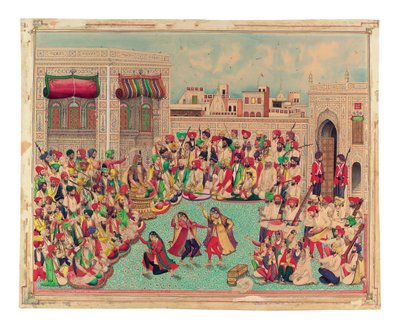 Maharaja Sher Singh and Companions Watching a Dance Performance, c.1850 by Indian School