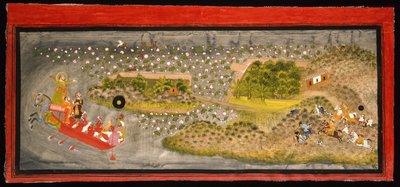 Maharana Jagat Singh II Hawking and Boar Hunting by Indian School