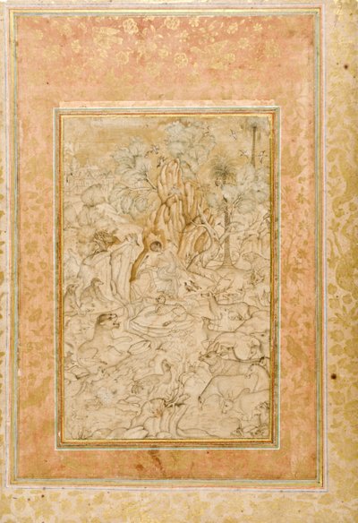 Majnun in the wilderness by Indian School
