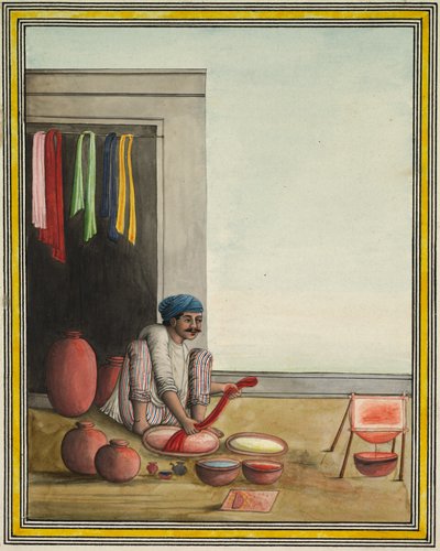 Man Dyeing Cloth, Early 1830s by Indian School