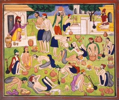 Men Smoking Opium, Sitting or Lying on the Ground, c.1870 by Indian School