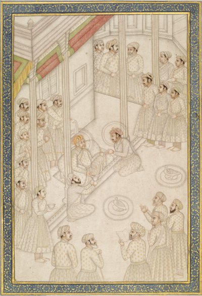 Mughal Emperor Akbar Holding Court During his Final Illness by Indian School