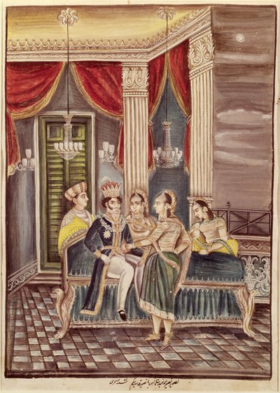 Nasir Ud-Din Haidar (1827-1873) King of Oudh in His Palace, 1845 by Indian School