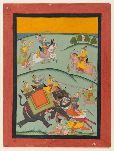 Nata Ragini, page from a dispersed Ragamala series, after 1800 by Indian School