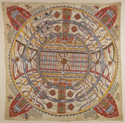 A Diagram of the Universe, with Sanskrit and Gujarati text by Indian School