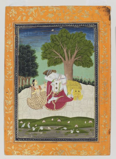 Parvati Offers a Cup to Shiva by Indian School