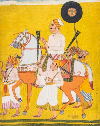 Portrait of a Man on Horseback, Possibly Maharaja Jai Singh II by Indian School