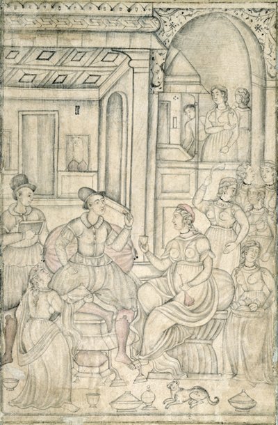 Portuguese sailors with Indian women by Indian School