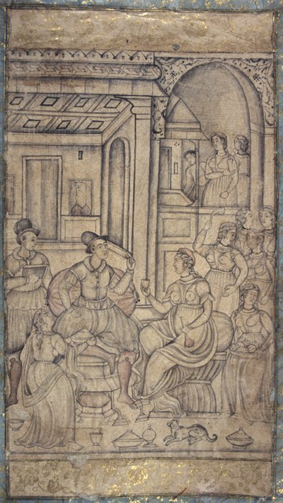 Portuguese Sailors with Prostitutes in Indies by Indian School