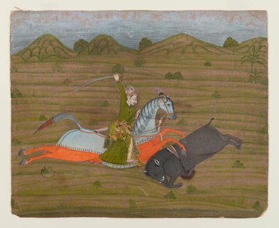 Prince Hunting Wild Boar by Indian School